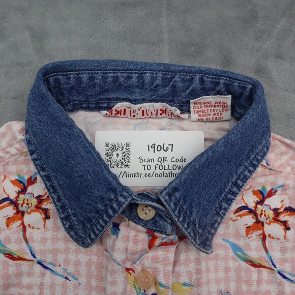 Red Rover Shirt Womens 10 Pink Floral Sleeveless Button Up Collared Top - Picture 10 of 16